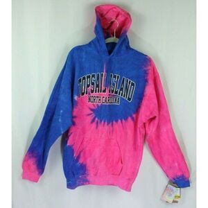 EXIST Tie Dye Hoodie Sweatshirt Topsail Island North Carolina Womens L NEW